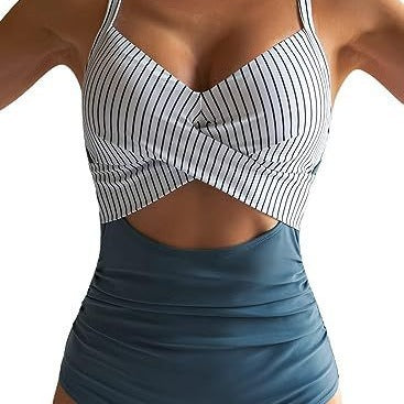 Damen Cut-Out Badeanzug mit Kreuzgurt Drune