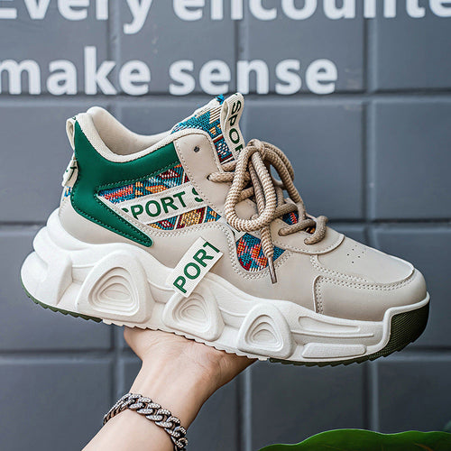 Damen Sportliche Sneakers mit bunten Designs und gepolsterter Sohle Drune