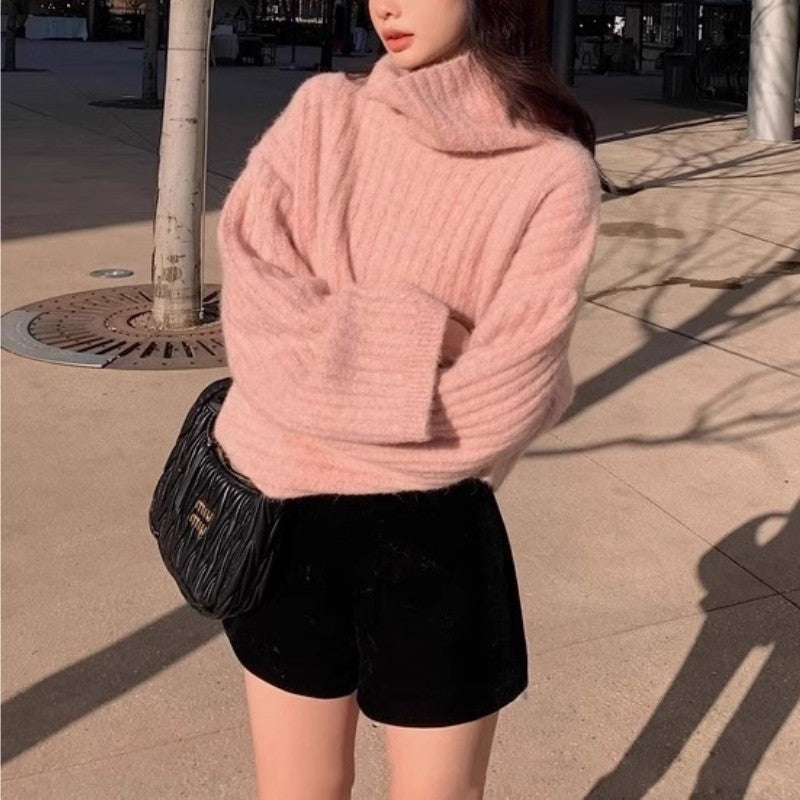 Damen Kuscheliger Rollkragenpullover mit strukturiertem Strickmuster Drune