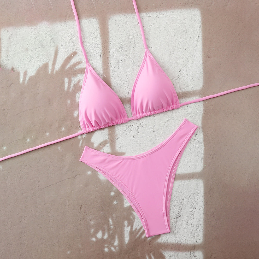 Damen Bikini-Set mit verstellbarem Triangel-Oberteil und hoch geschnittenen Bottoms Drune