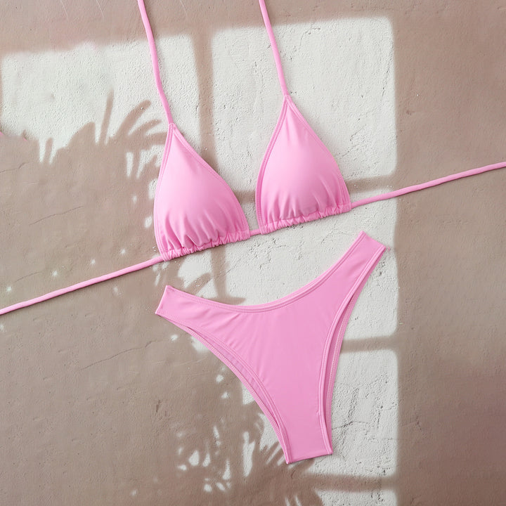 Damen Bikini-Set mit verstellbarem Triangel-Oberteil und hoch geschnittenen Bottoms Drune
