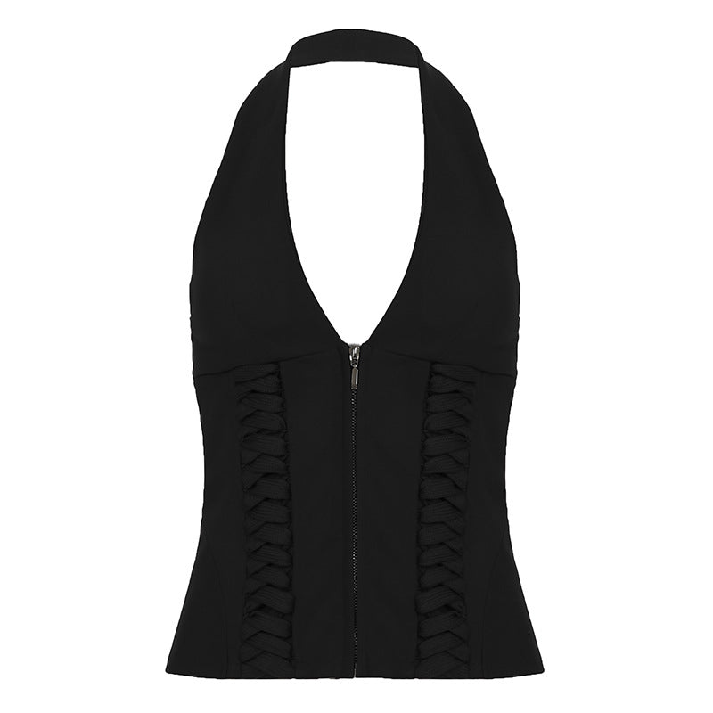 Damen Cropped Oberteil mit raffiniertem Schnürdesign Drune