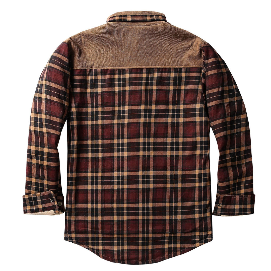 Herren Lässige Flanelljacke mit Teddyfutter Drune