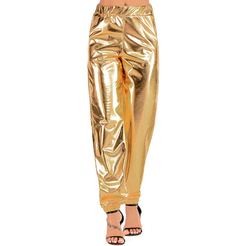 Damen Stylische und glänzende Freizeit-Hose Drune