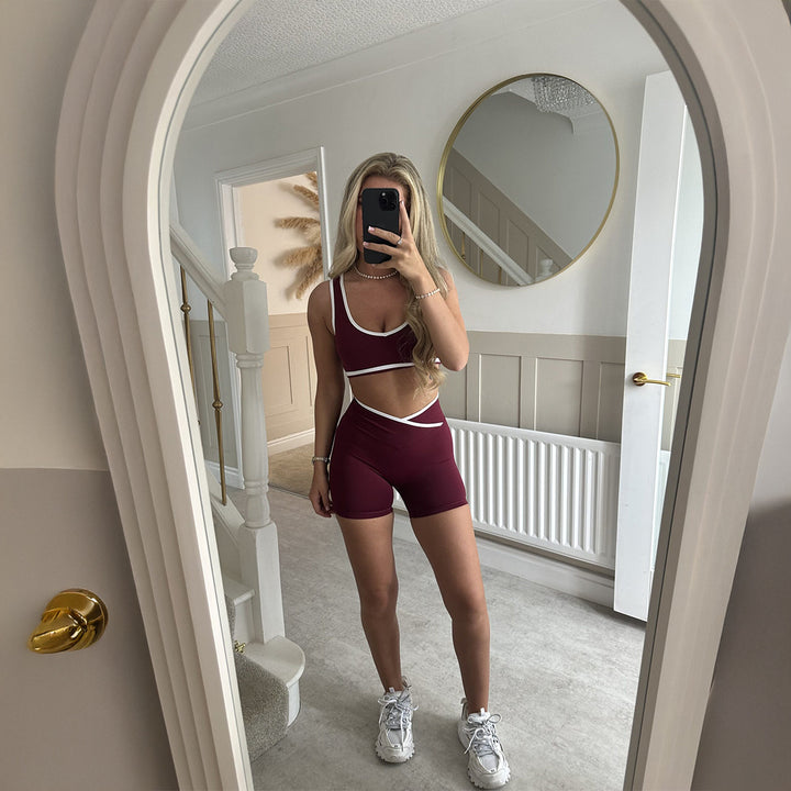 Damen Sportliches Oberteil und Shorts Set Drune