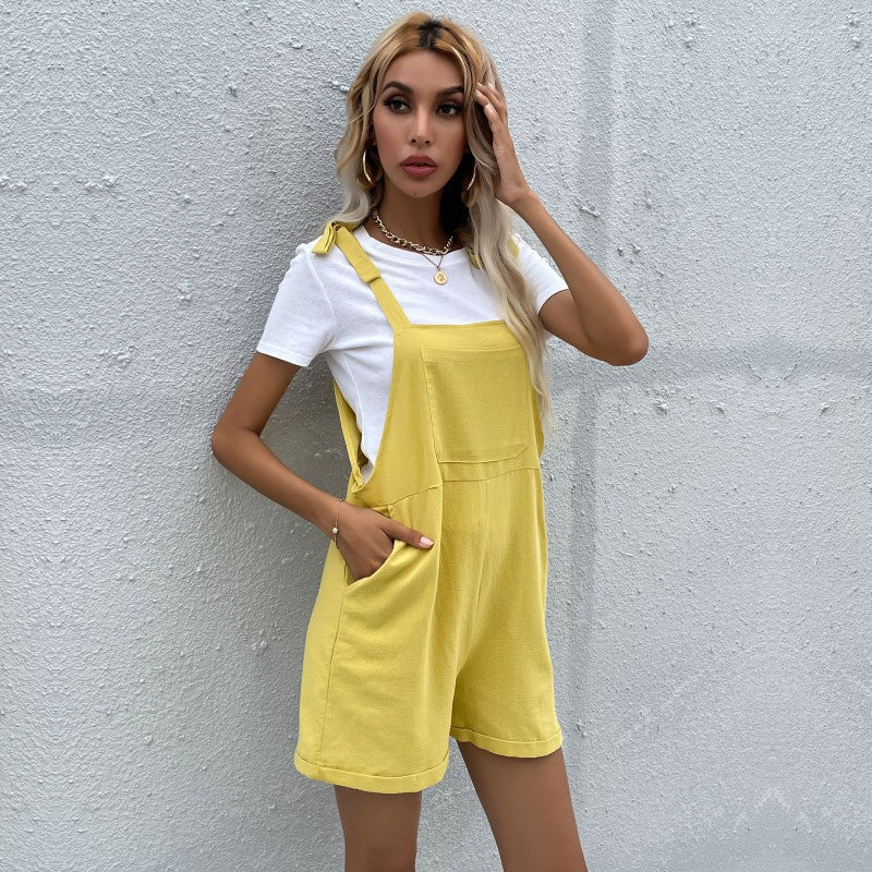 Damen Latzshorts mit praktischen Taschen und verstellbaren Trägern Drune