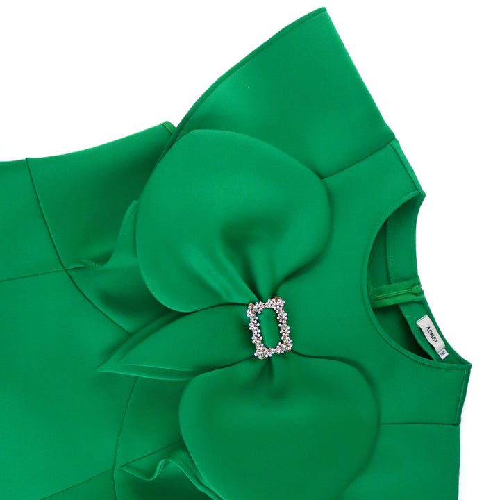 Damen elegantes Kleid mit großem Schleifen-Ausschnitt Drune