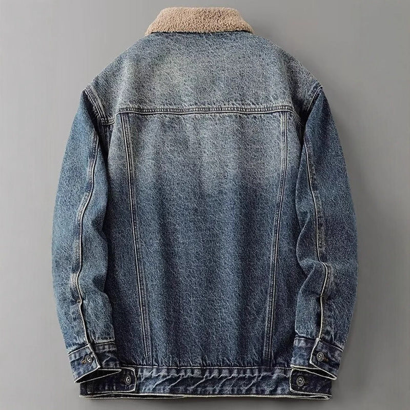 Herren Lässige Denimjacke mit Fleecefutter Drune 1788342512