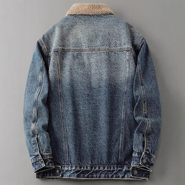 Herren Lässige Denimjacke mit Fleecefutter Drune 1788342512