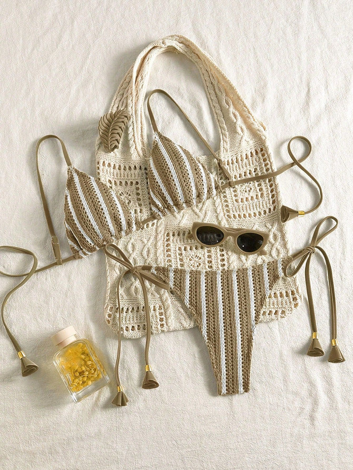 Damen Strappy Bikiniset mit verstellbaren Trägern Drune