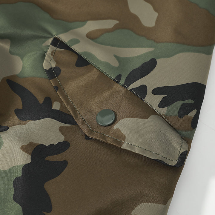 Herren Piloten-Bomberjacke im Camouflage-Design mit Ärmel-Reißverschlusstasche und Sicherheitsband Drune