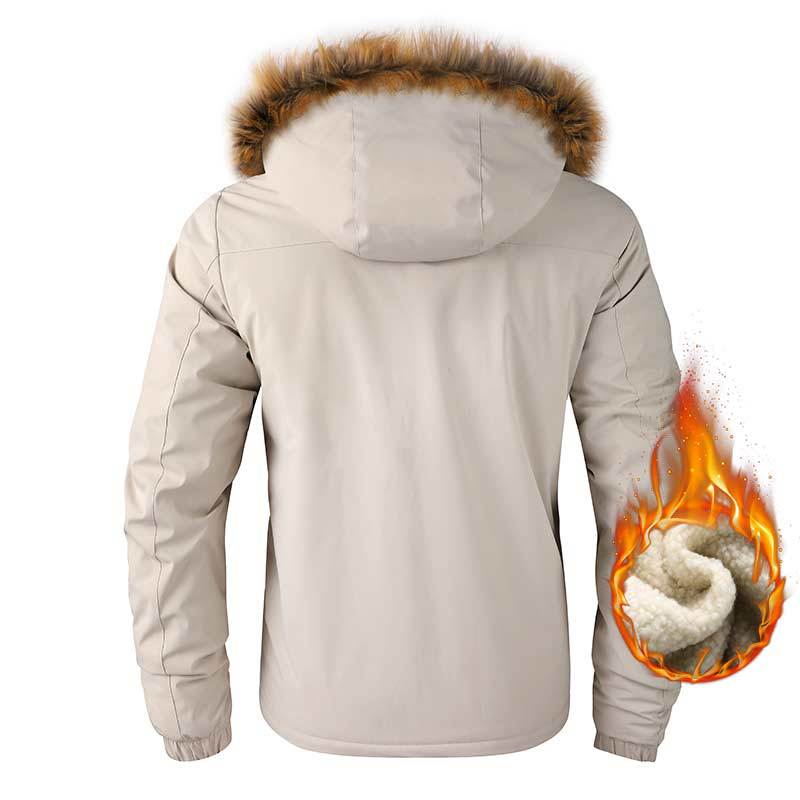 Herren Arktis-inspirierter Funktionsparka mit Teddyfutter und abnehmbarer Kunstfellkapuze Drune