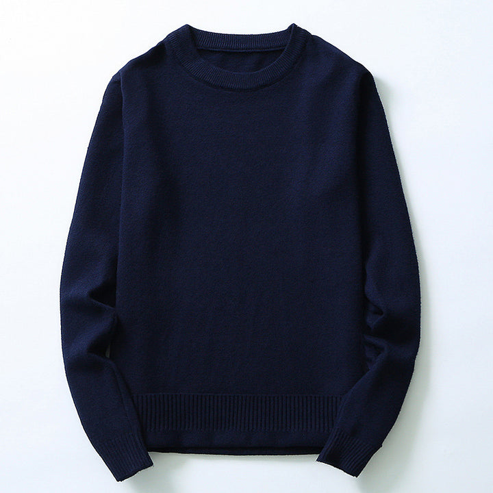 Herren fein gestrickter Pullover aus hochwertiger Baumwolle mit Rundhalsausschnitt Drune