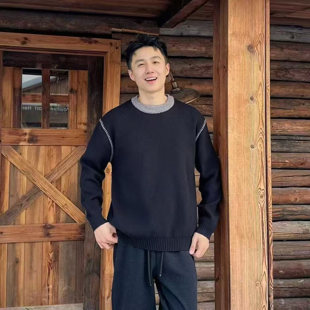 Damen Modischer Grobstrickpullover mit hochgeschlossenen Kragen Drune