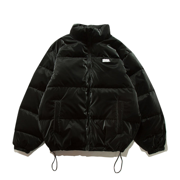 Unisex Kurzer Oversize Stepp-Puffer mit hohem Stehkragen und Kordelzug Drune