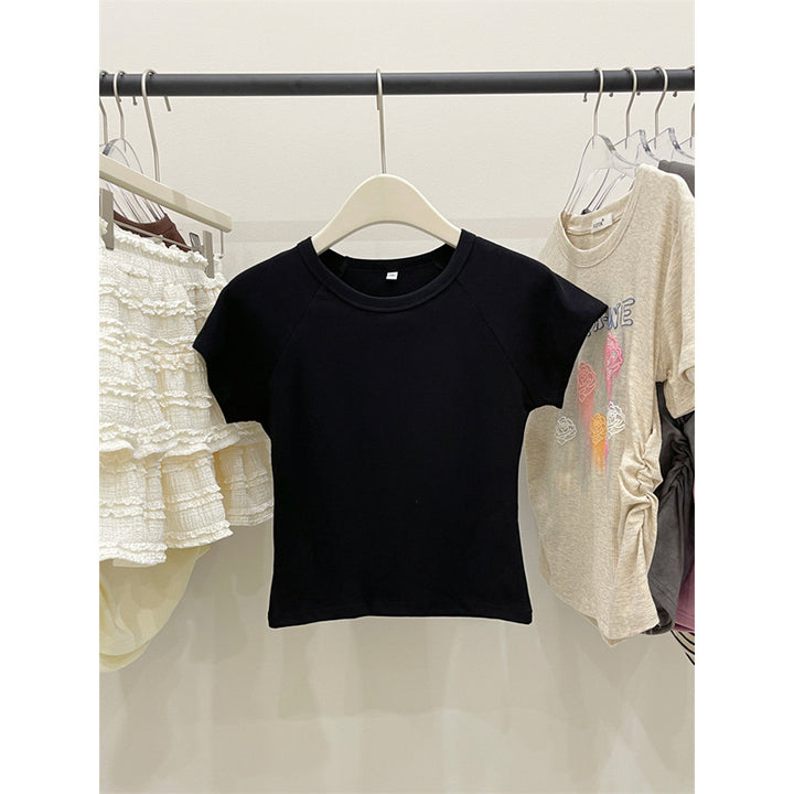 Damen Cropped Relaxed Fit Sport T-Shirt Drune
