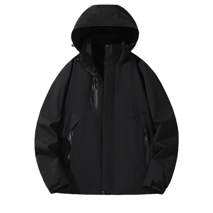 Herren Softshell-Windjacke mit Kapuze, wasserdichten Reißverschlüssen und verstellbarem Saum Drune