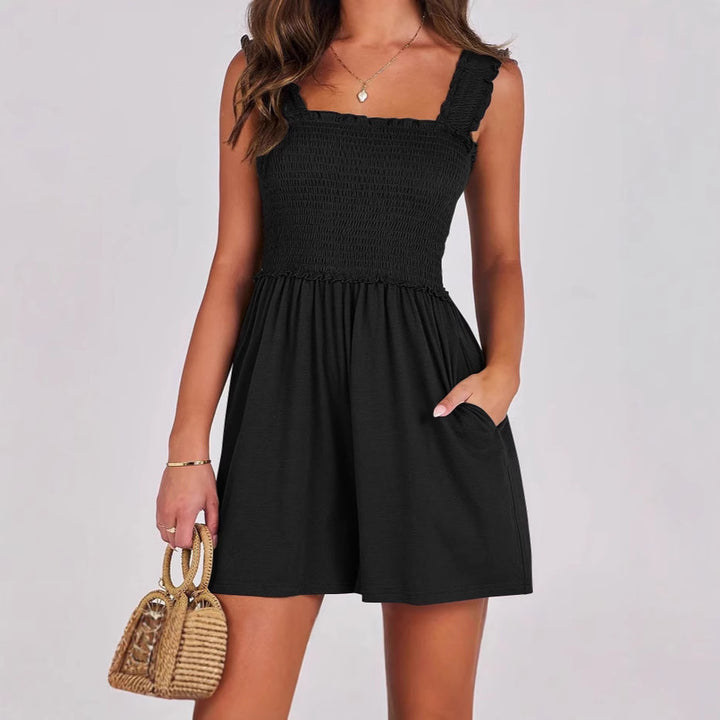 Damen verführerisches Sommerkleid mit Rüschendetails und praktischen Taschen Drune