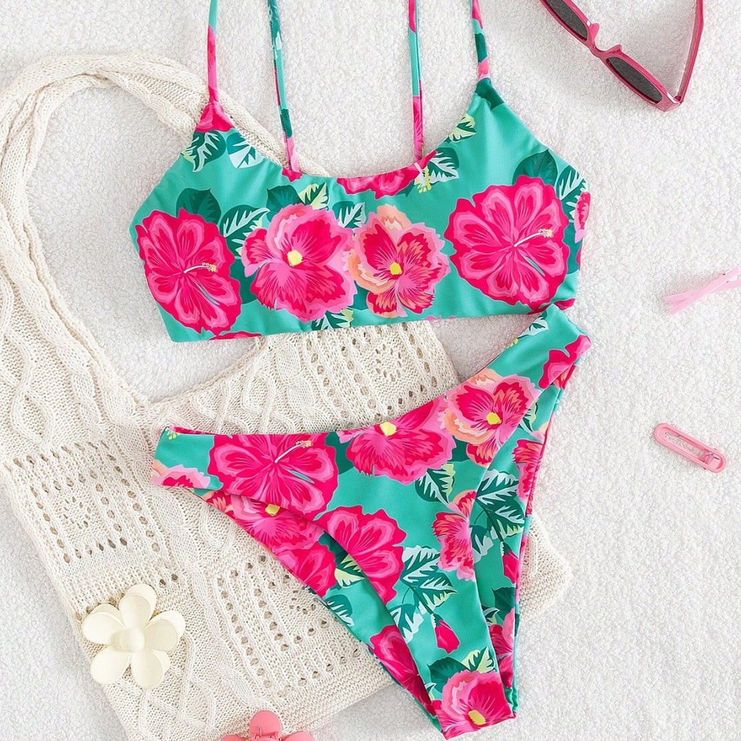 Damen Bikini-Set mit floralem Design und hochwertigem Stoff Drune