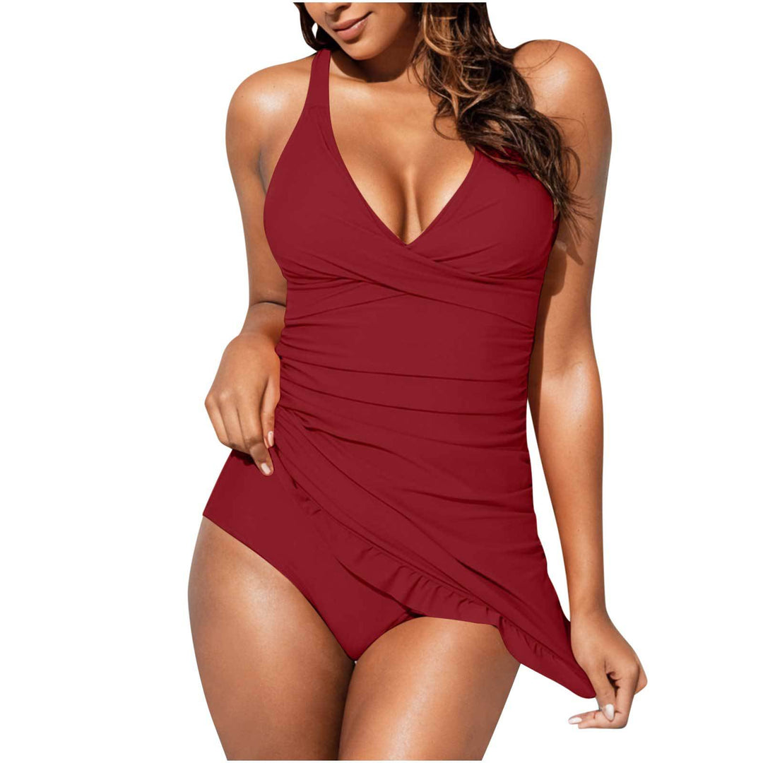 Damen Wickel-Badeanzug mit innovativem Design und figurformender Raffung Drune