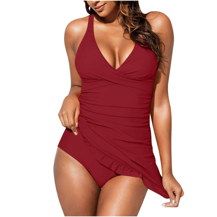 Damen Wickel-Badeanzug mit innovativem Design und figurformender Raffung Drune