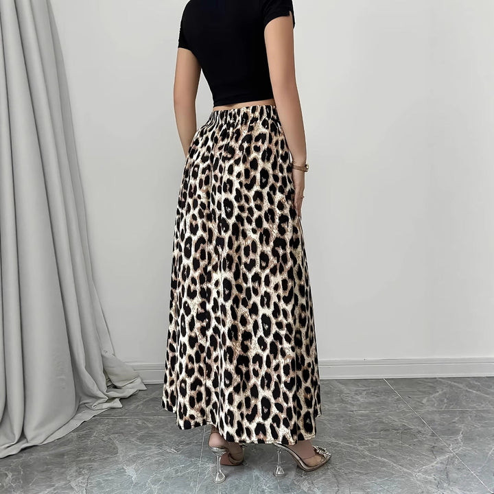 Damen Maxi-Rock mit elegantem Leo-Print und fließendem Schnitt Drune