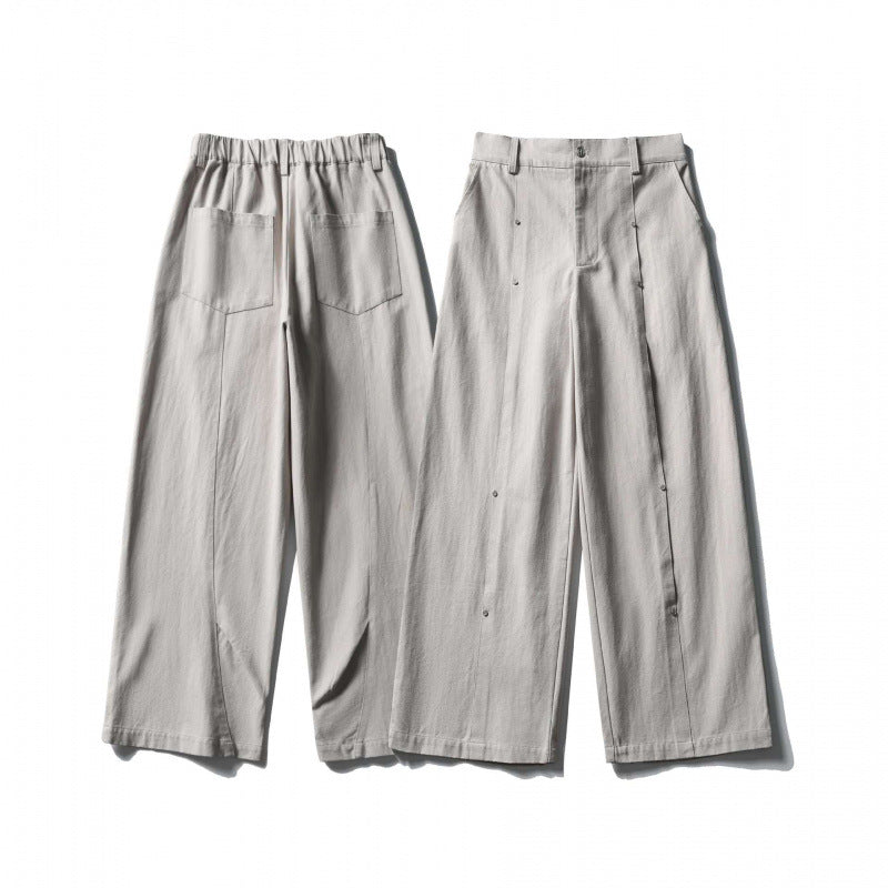 Damen Weite High‑Waist Culotte‑Hose aus strukturierter Baumwollmischung Drune