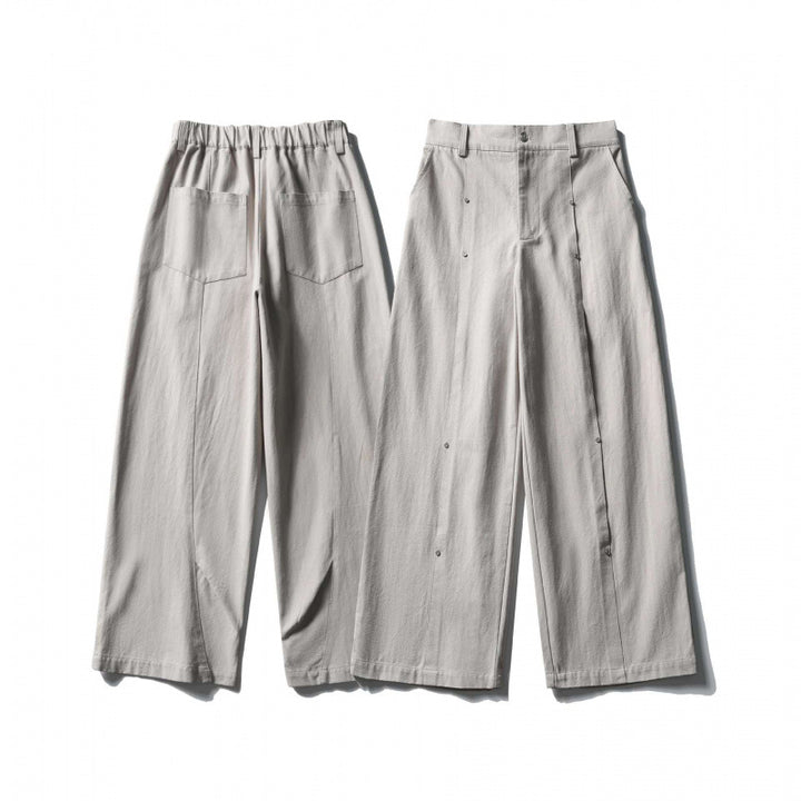 Damen Weite High‑Waist Culotte‑Hose aus strukturierter Baumwollmischung Drune