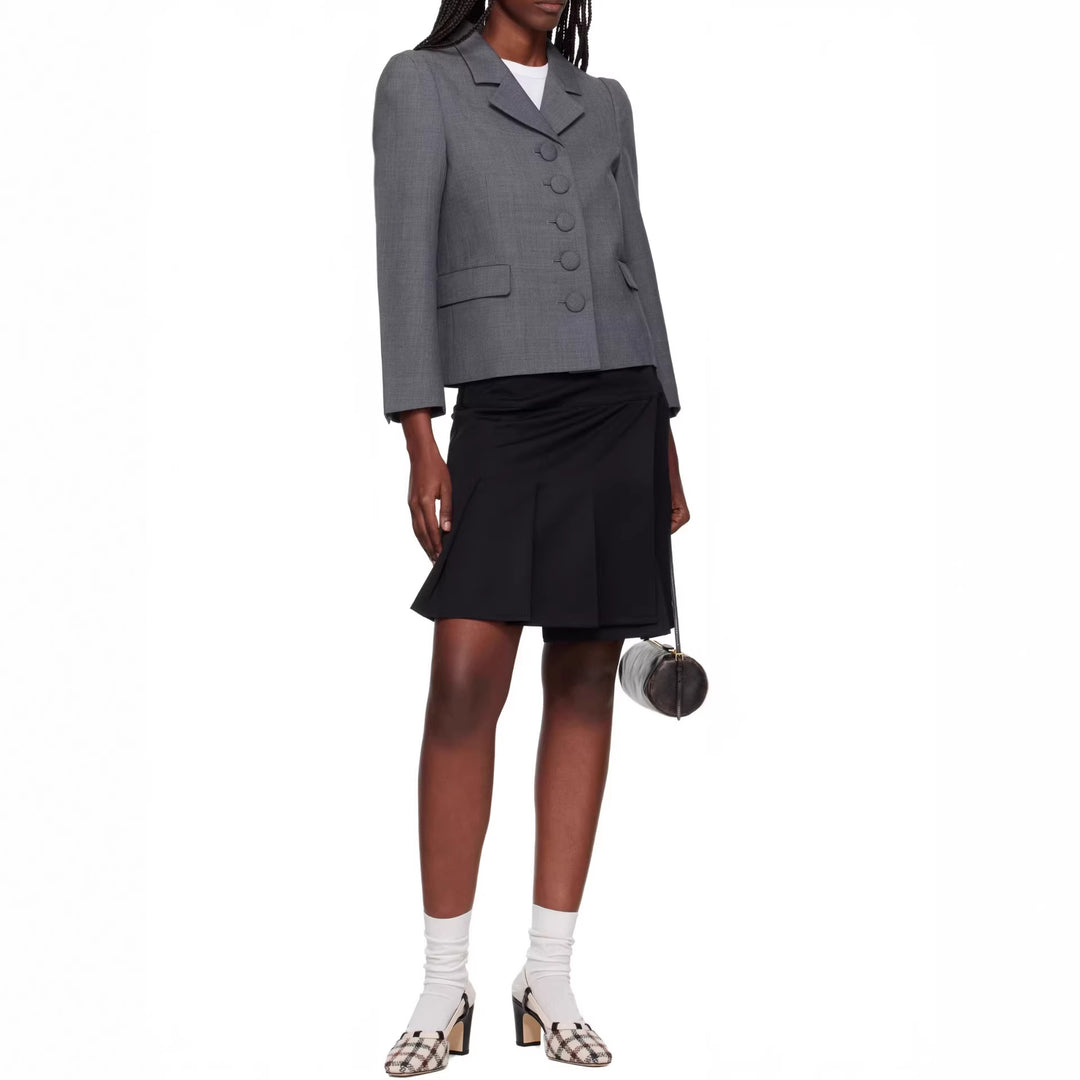 Damen Kurzblazer im taillierten Vintage Tailoring mit bezogenen Knöpfen Drune