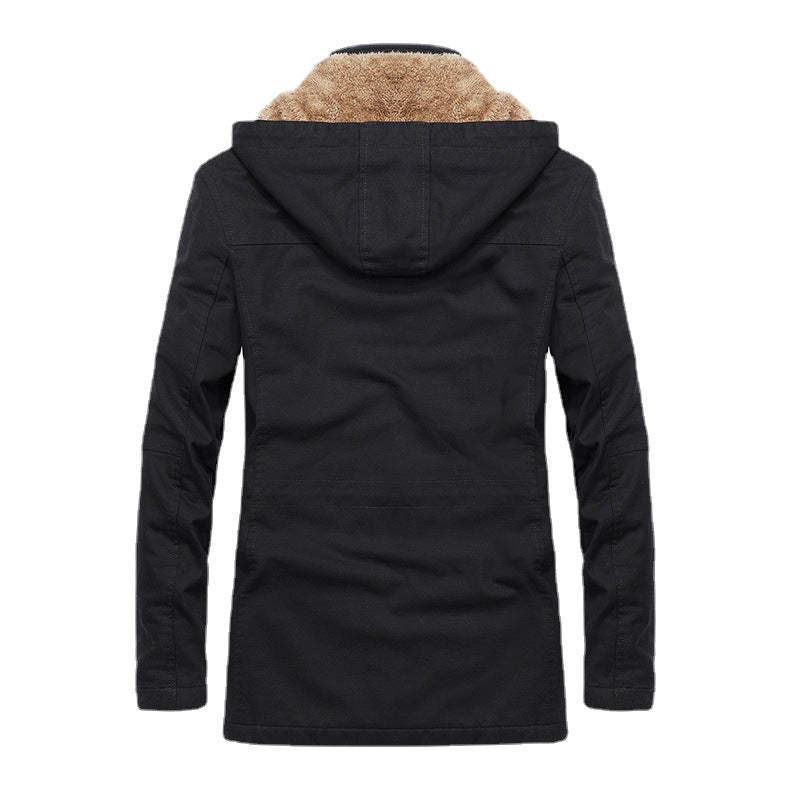 Herren Utility-Parka mit Teddyfleece-Innenfutter, versteckter Frontleiste und multifunktionalen Taschen Drune