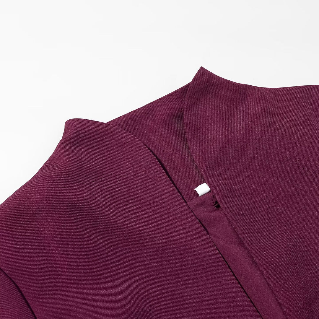 Damen Asymmetrischer Cropped-Blazer mit spitzem Saum und Stehkragen Drune