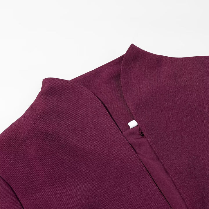 Damen Asymmetrischer Cropped-Blazer mit spitzem Saum und Stehkragen Drune