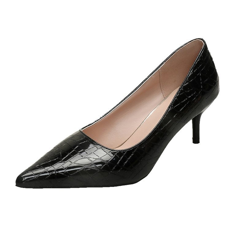 Damen elegante Spitzen-High Heels mit raffiniertem Schlangenleder-Effekt Drune