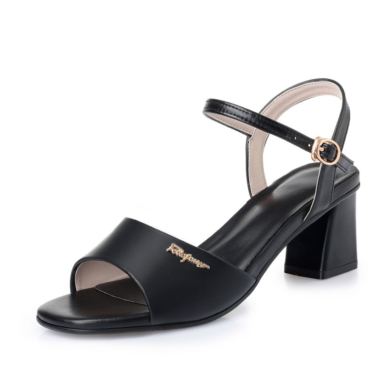 Damen elegante Blockabsatz Sandalen mit verstellbarem Riemen und komfortabler Innensohle Drune