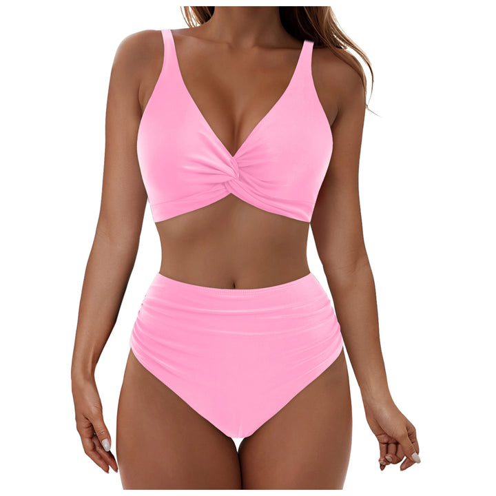 Damen Hochtailliertes Bikini-Set mit Wickel-Oberteil Drune