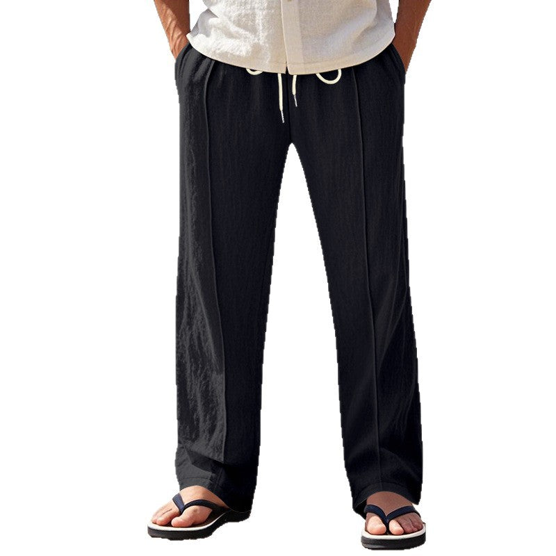 Herren lässige Strandhose mit verstellbarem Kordelzug und atmungsaktivem Material Drune