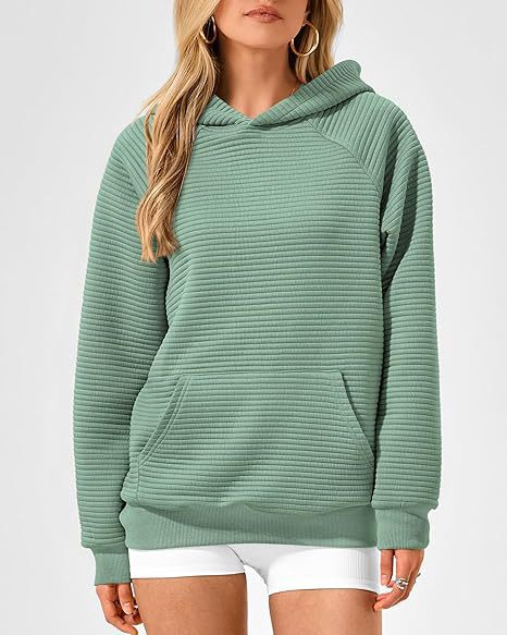 Damen lässiger Kapuzenpullover mit strukturiertem Stoff Drune