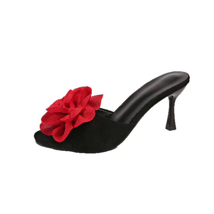 Damen Slingback-Pantoletten mit floralem Dekor und eleganter Absatzhöhe Drune