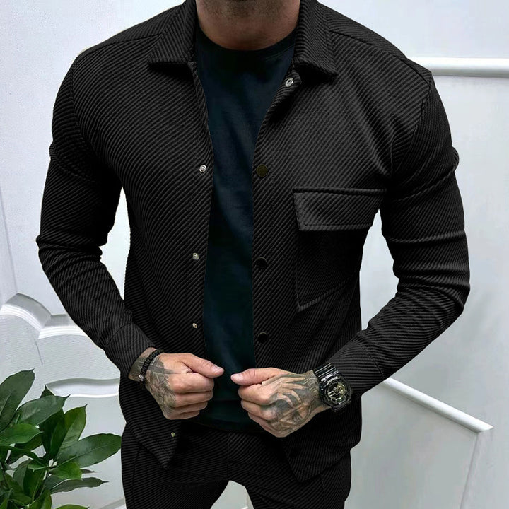 Herren modische Jacke mit strukturiertem Design und praktischen Taschen Drune