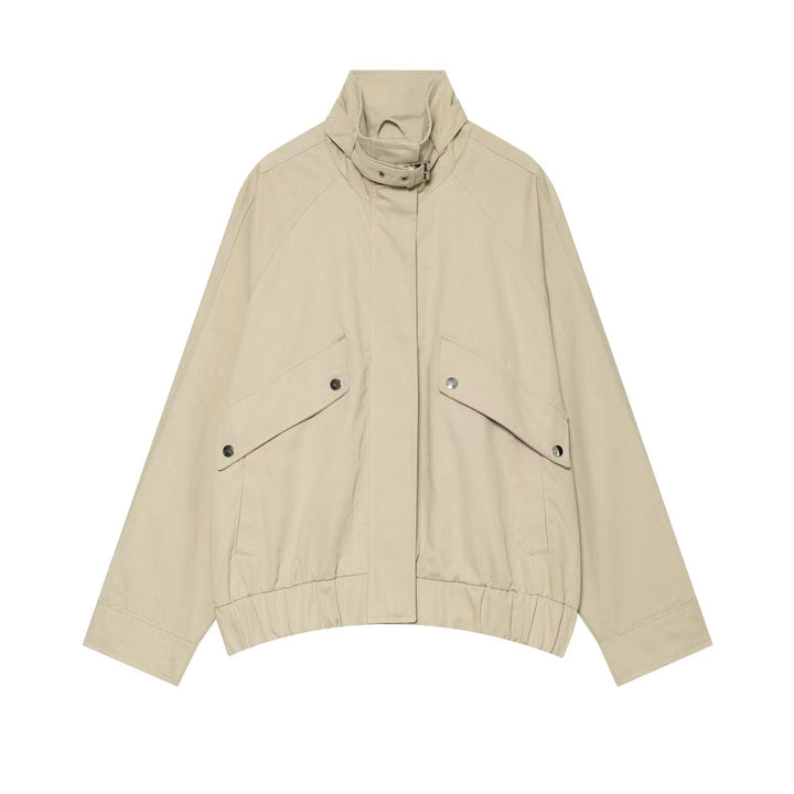 Damen 10+ verkürzte Utility‑Blousonjacke mit hohem Stehkragen und Taillenbund Drune