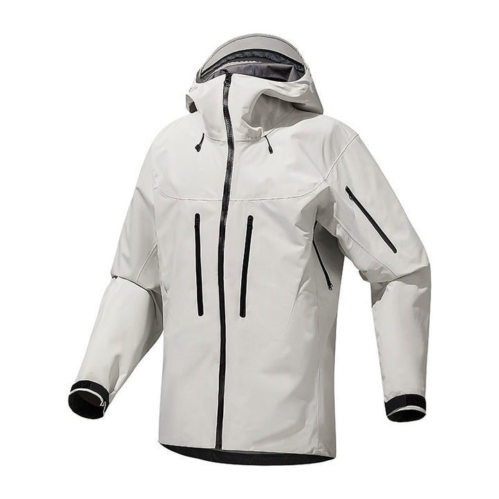 Herren Technische wasserdichte Softshell-Regenjacke mit verschweißten Nähten und vertikalen Brusttaschen Drune