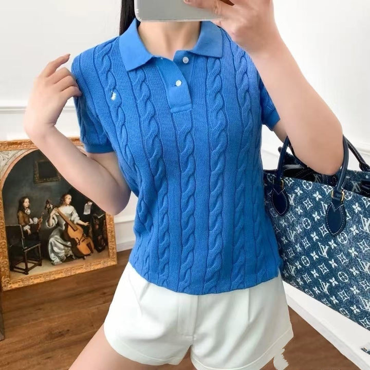 Damen Strickpolo Drune
