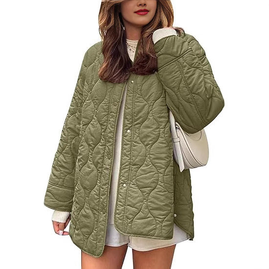 Damen Steppjacke im Oversize Design mit gewölbter Steppung und seitlichem Schlitz Drune
