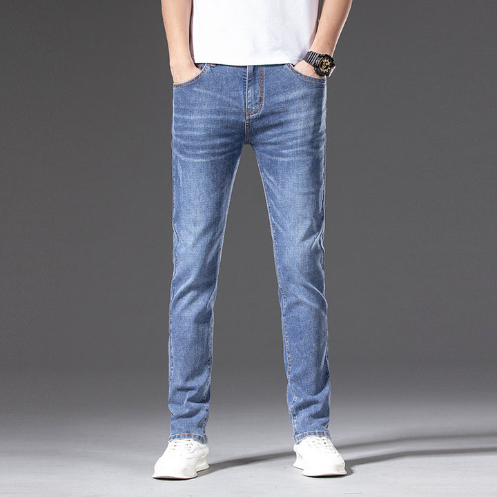 Herren Slim‑Straight Stretchjeans mit leichter Used‑Optik Drune