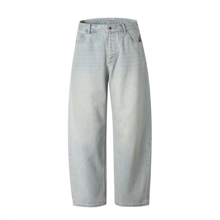 Damen Locker geschnittene Straight‑Leg Denimhose mit hoher Taille und soften Stonewash-Details Drune