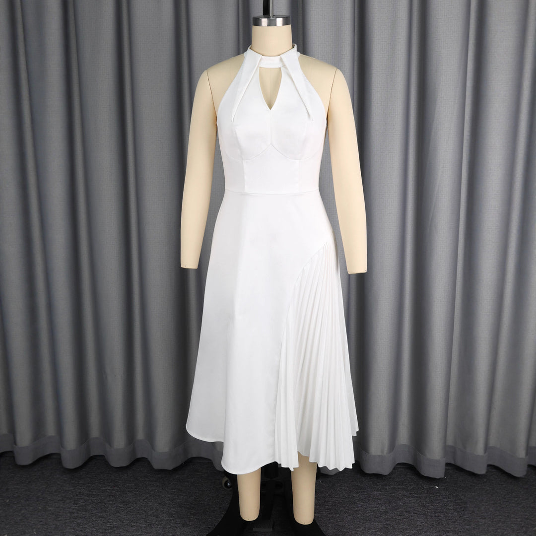 Damen Elegantes Midikleid mit Plissee-Detail Drune
