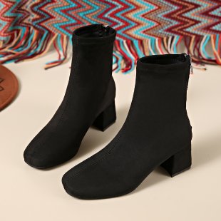 Damen Modische Stiefeletten mit schickem Blockabsatz und praktischem Reißverschluss Drune