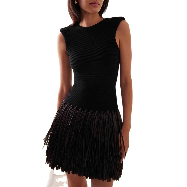 Damen Fransenmini-Kleid mit figurbetontem Schnitt Drune