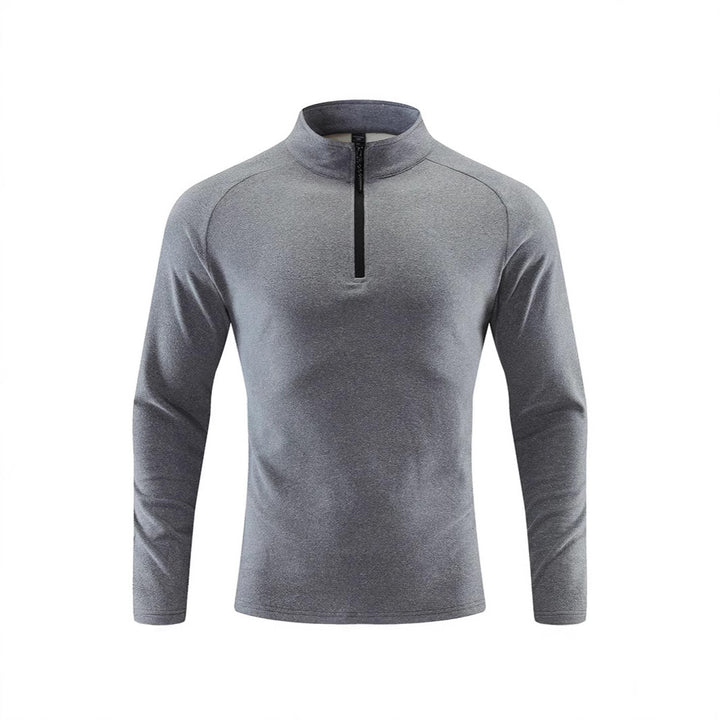 Herren Atmungsaktives Funktions-Langarmshirt mit Stehkragen und kurzem Reißverschluss Drune