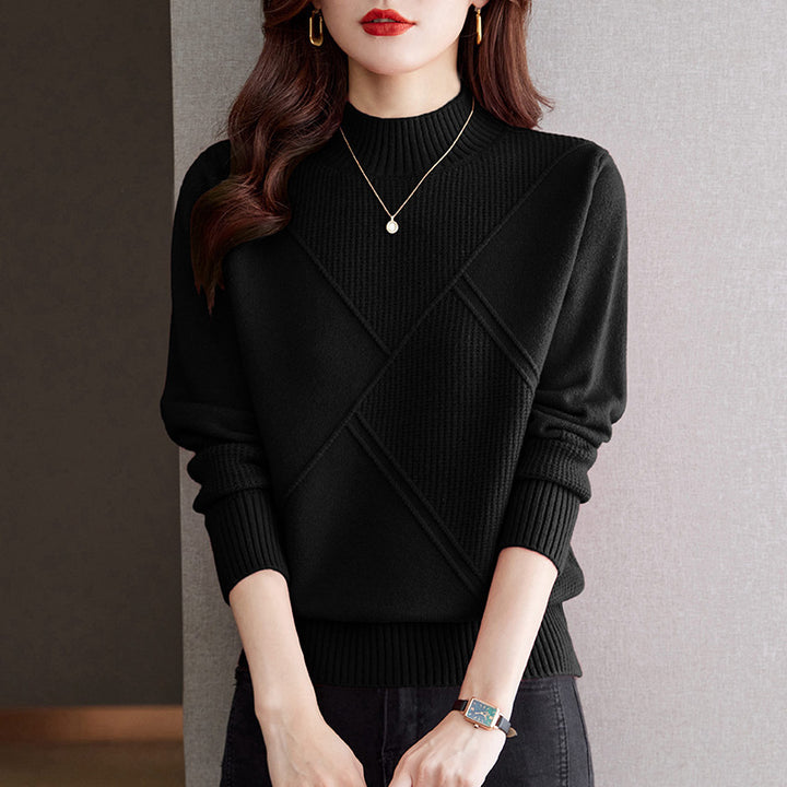 Damen eleganter Strickpullover mit modernem Strukturdesign Drune